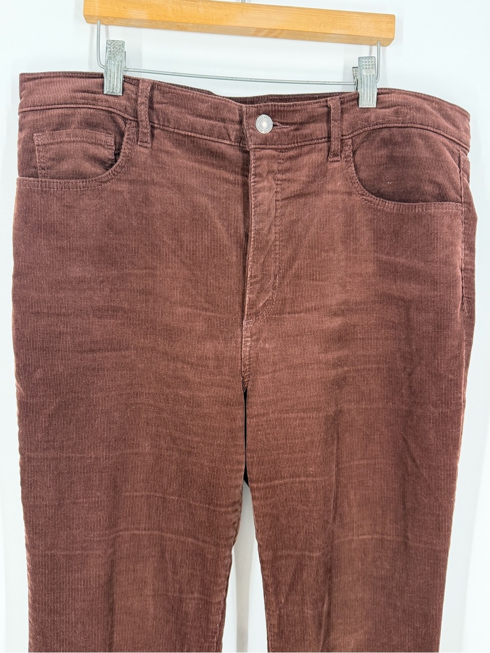 LOFT Modern Corduroy Flare Pants Brown 12/31 Y2K Style Bootcut Dark Academia - Picture 4 of 12